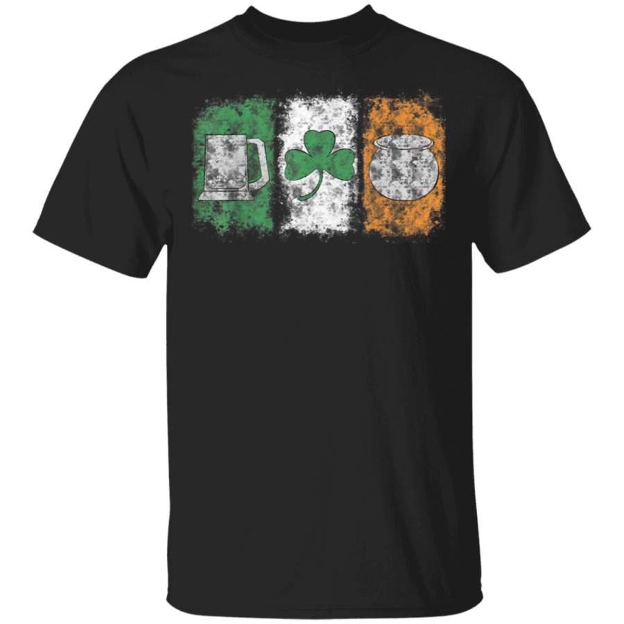 St. Pattys Day Mug Shamrock Pot St Patricks Day Irish Flag T Shirt