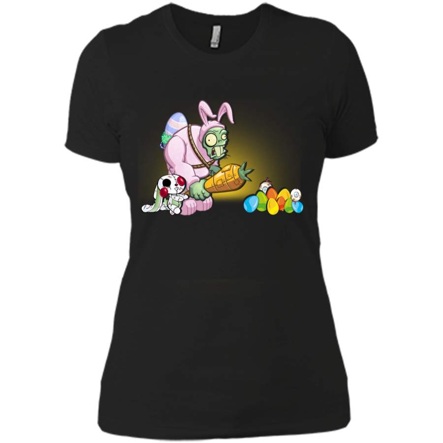 Bunny zombie with carrot hunt egg T-shirt – happy Easter eg Next Level Ladies Boyfriend Tee