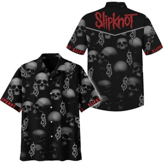 Gift For Husband Dad Slipknot Skull Pattern Hawaii Aloha Shirts Ha1007