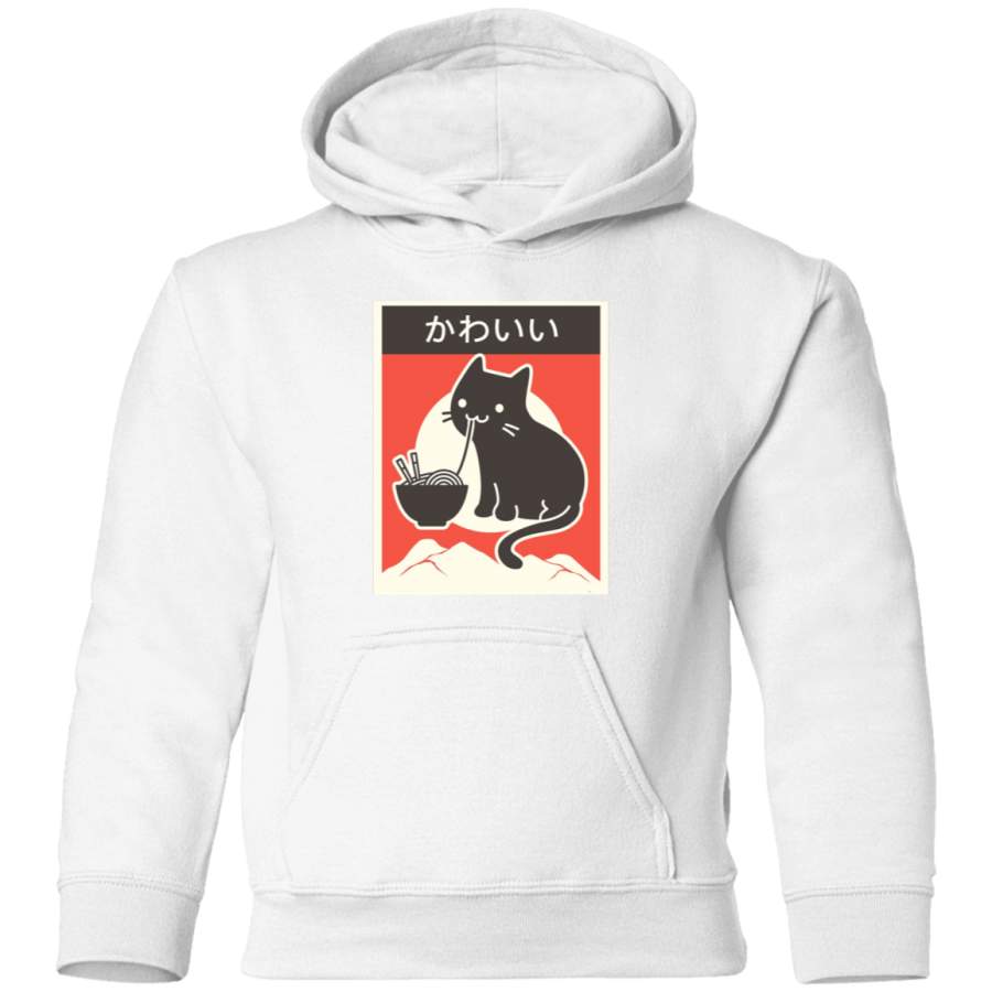 AGR Kawaii Vintage Style Japenese Ramen Cat Toddler Pullover Hoodie