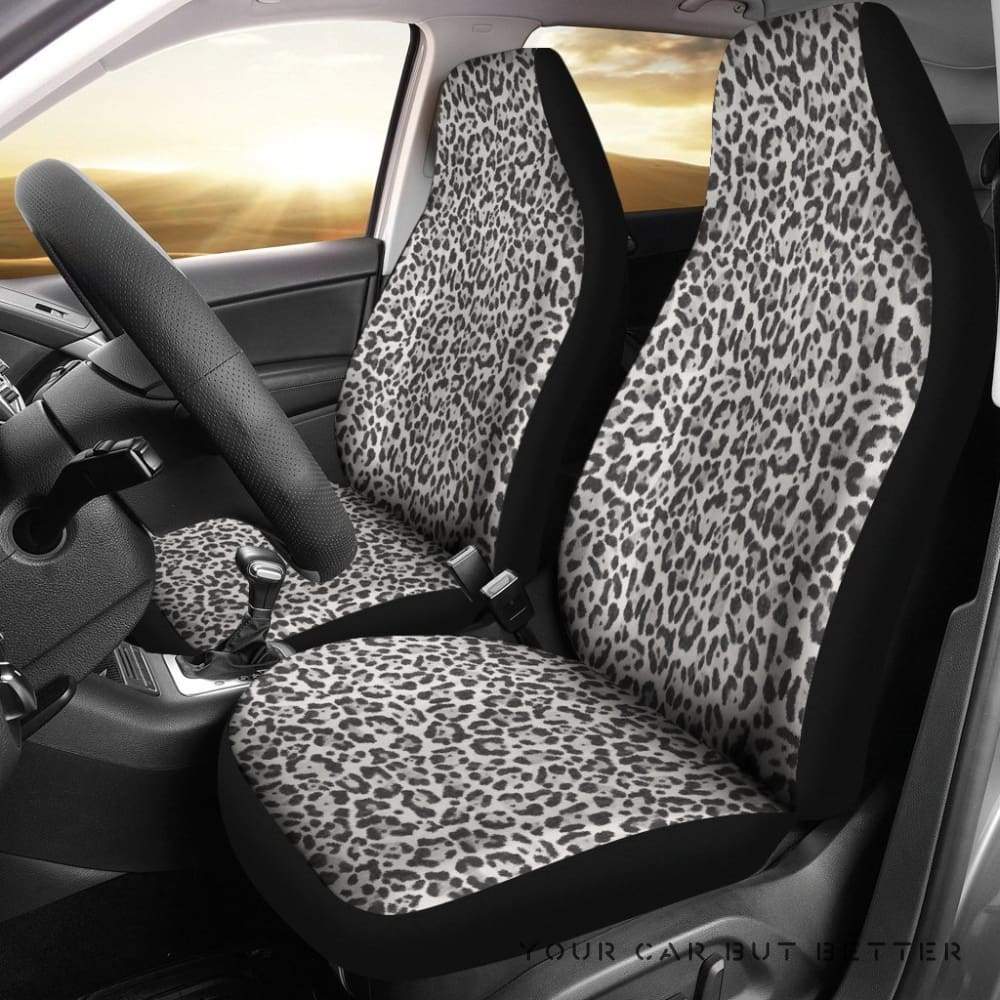 Snow Leopard Skin Animal Print Car Seat Covers 232205