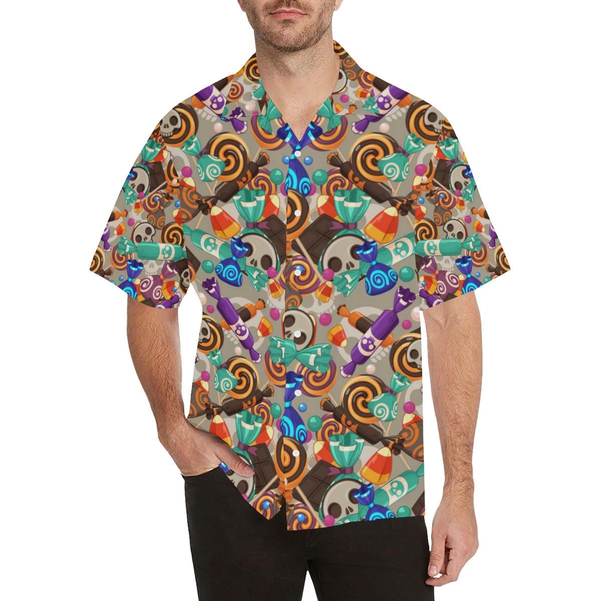 Halloween Candy Pattern All Over Print Hawaii Shirt Ha36340