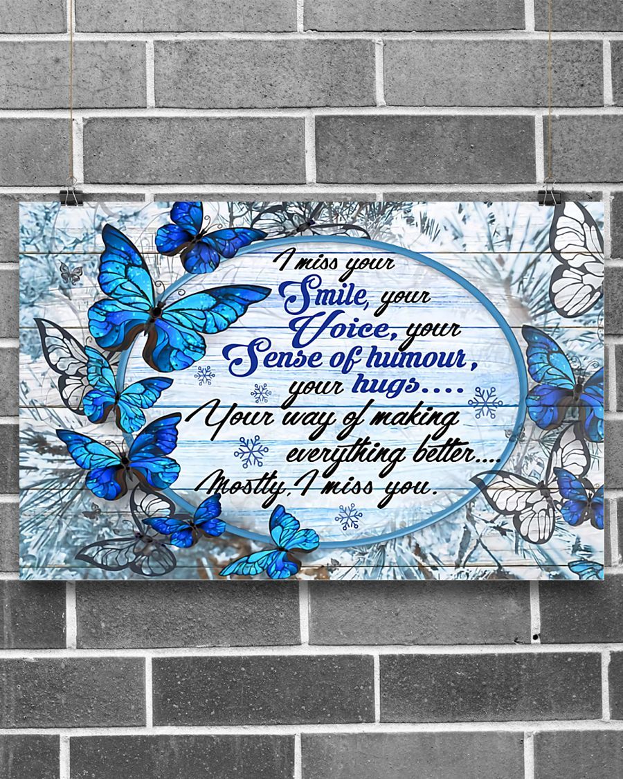Butterfly I Miss Your Smile Horizontal Canvas And Poster | Wall Decor Visual Art