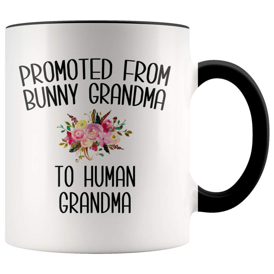 Promoted From Bunny Grandma To Human Grandma Mug Rabbit Grandma Pregnancy Announcement Mother in Law Reveal Gift for Her