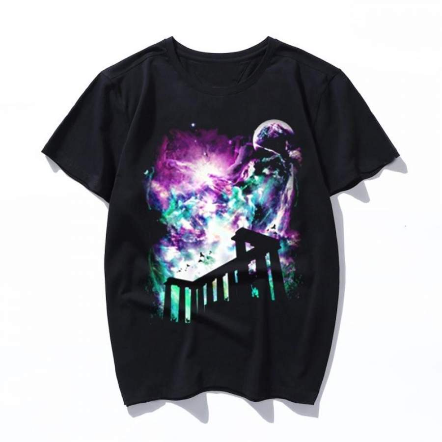 night of the aurora mens t shirt women funny vintage print cartoon tshirt harajuku ulzzang kawaii Graphic t-shirt female clothes top