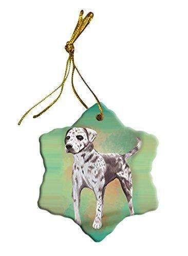 Catahoula Leopard Dog Christmas Snowflake Ceramic Ornament