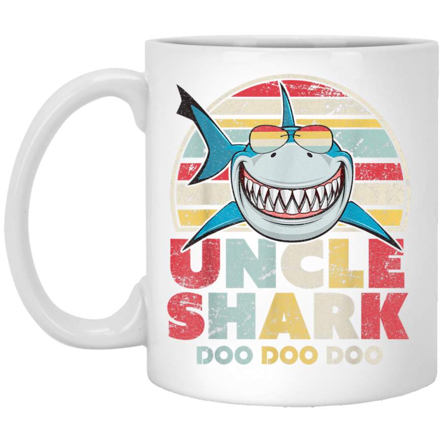 Uncle Shark . Doo Doo Doo White Mugs