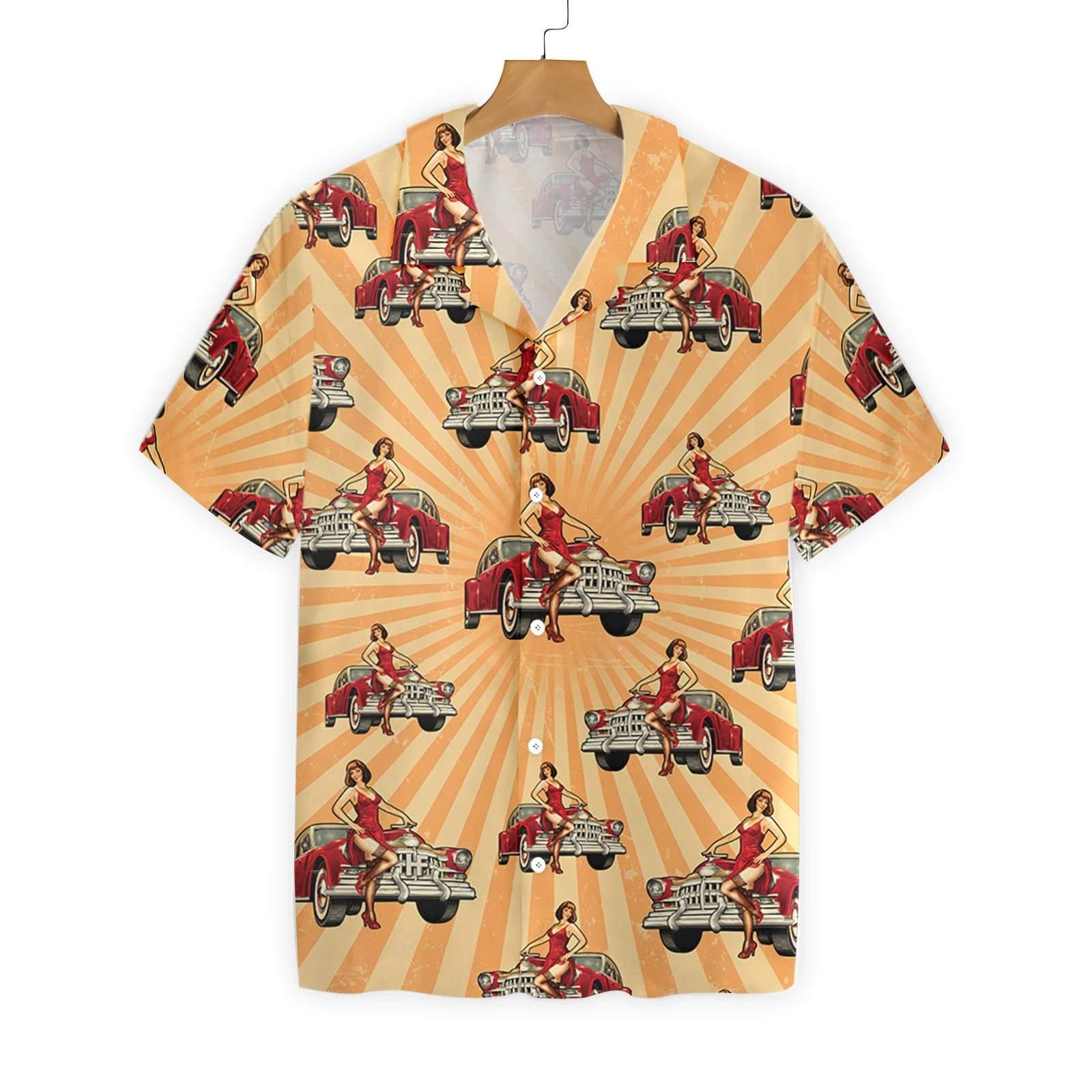 Vintage Car And Chick For Dinner 3010 Hawaii Shirt Ha107022