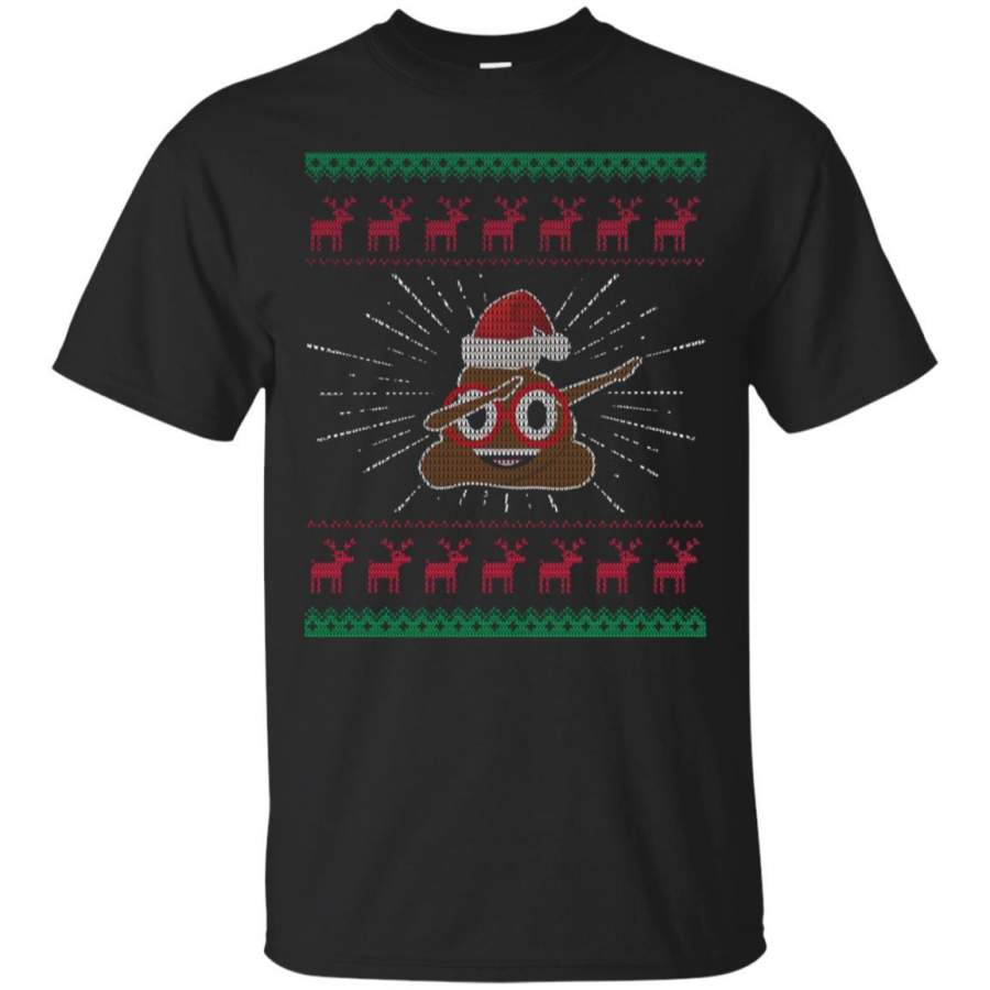 UGLY CHRISTMAS SWEATER DABBING POOP EMOJI HAT T-Shirt Gift