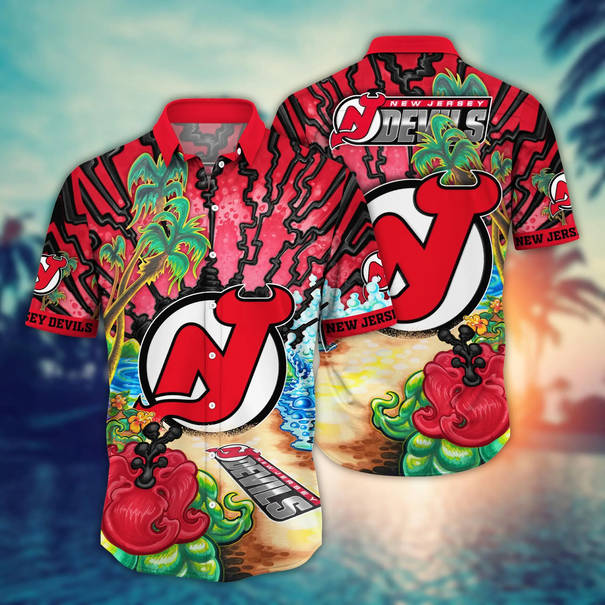 New Jersey Devils Nhl Hawaiian Shirt Summerytime Aloha Shirt