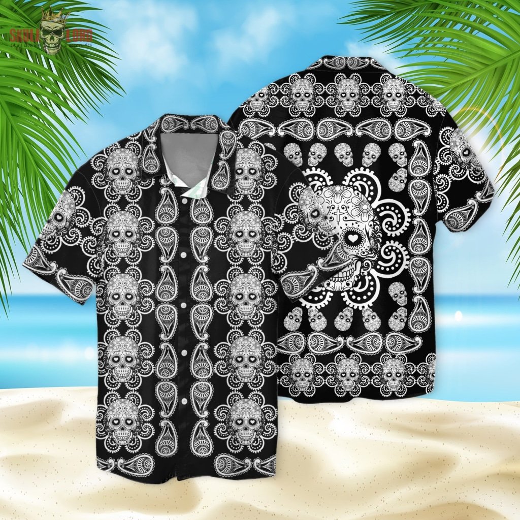 Sugar Skull Pattern Hawaii Shirt Ha93268