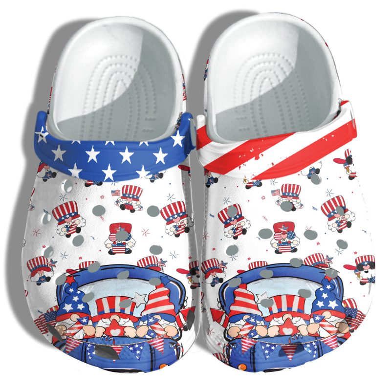 Funny Gnomes Garden Drive Car America Flag Shoes Gift Women – Happy Bus Camping 4Th Of July Shoes Birthday Gift