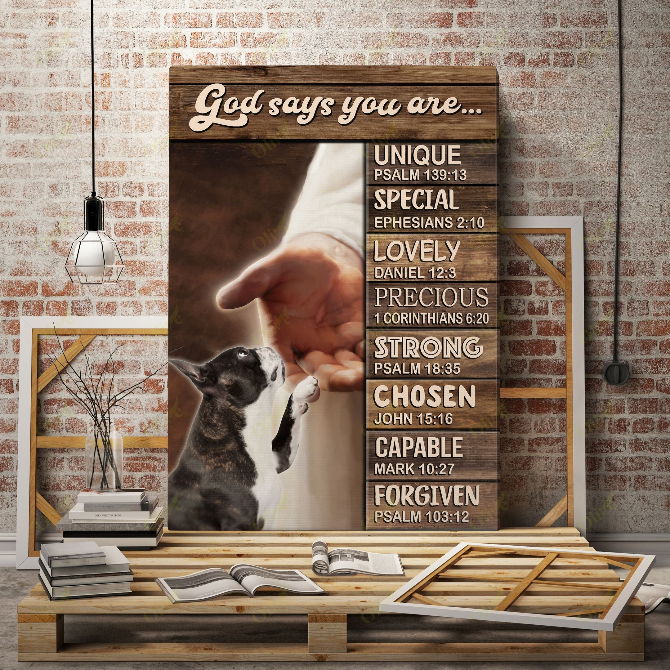 Boston Terrier – God Says You Are Canvas Wall Art Home Decor