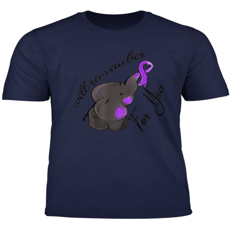 I Will Remember For You Elephant Alzheimers Awareness Tshirt