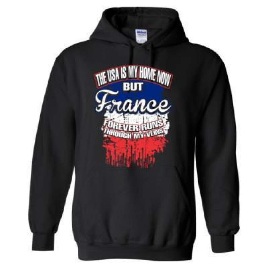 AGR The USA Is My Home Now But France Forever Runs Through My Veins – Heavy Blend™ Hooded Sweatshirt