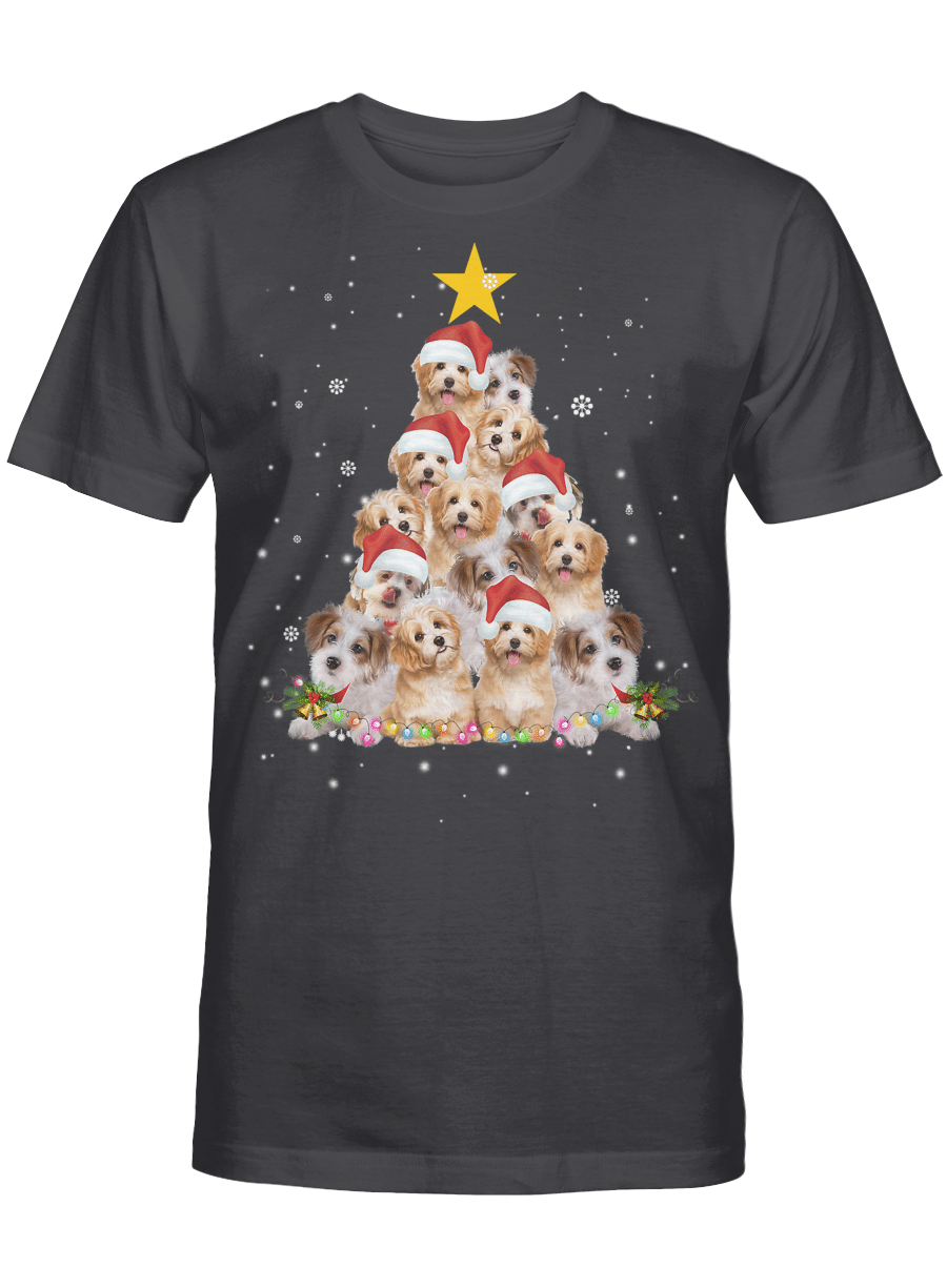 AmazeStyleZ Santa’s Reindeer, Ugly Christmas Sweater, Christmas Gift Ideas, Cavachon Christmas Tree Funny Dog Lover Gifts Xmas Pajamas T-Shirt