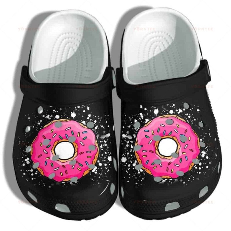 Donut Cake Cute Funny Black Gift For Lover Rubber clog Shoes Comfy Footwear