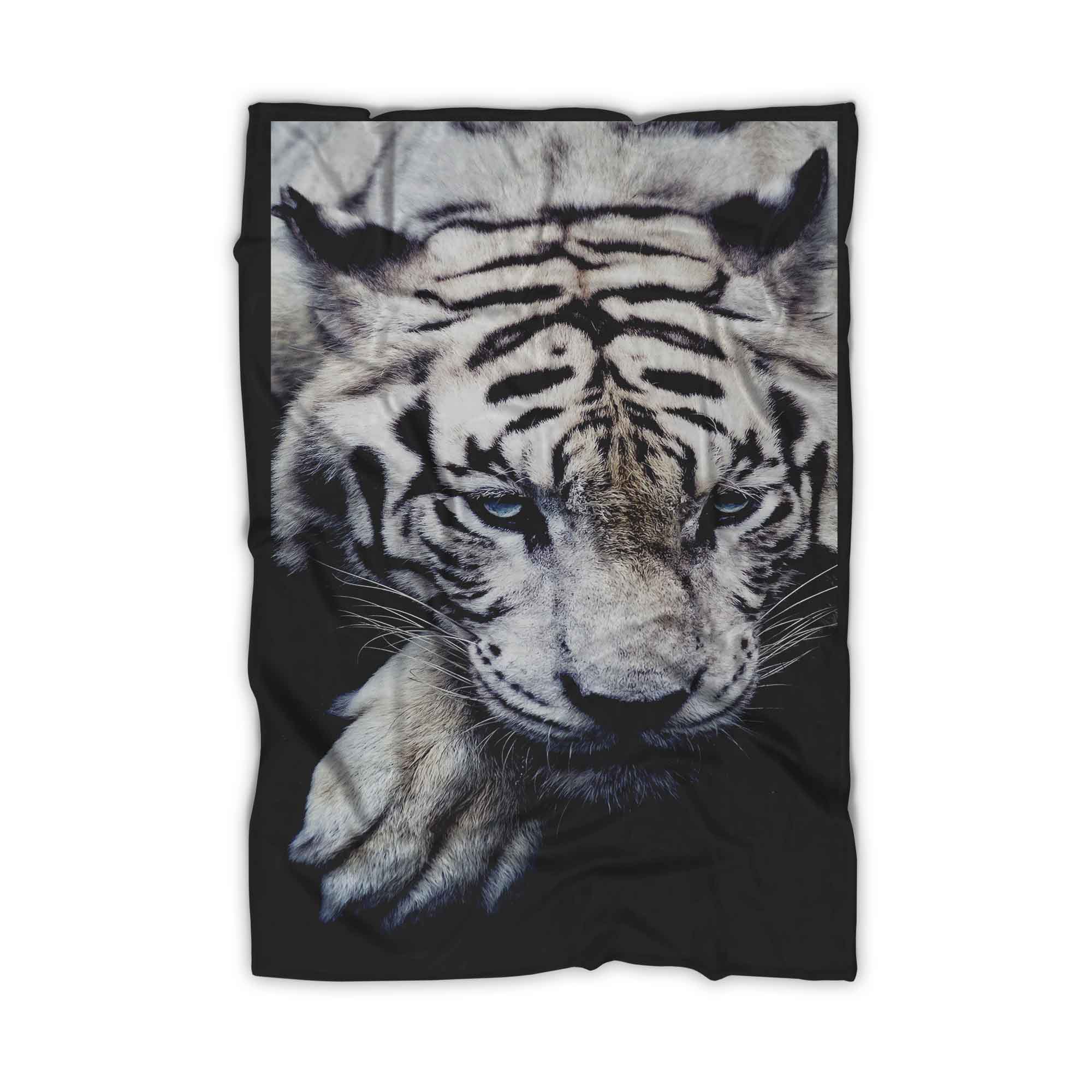 White Tiger Animal Blanket