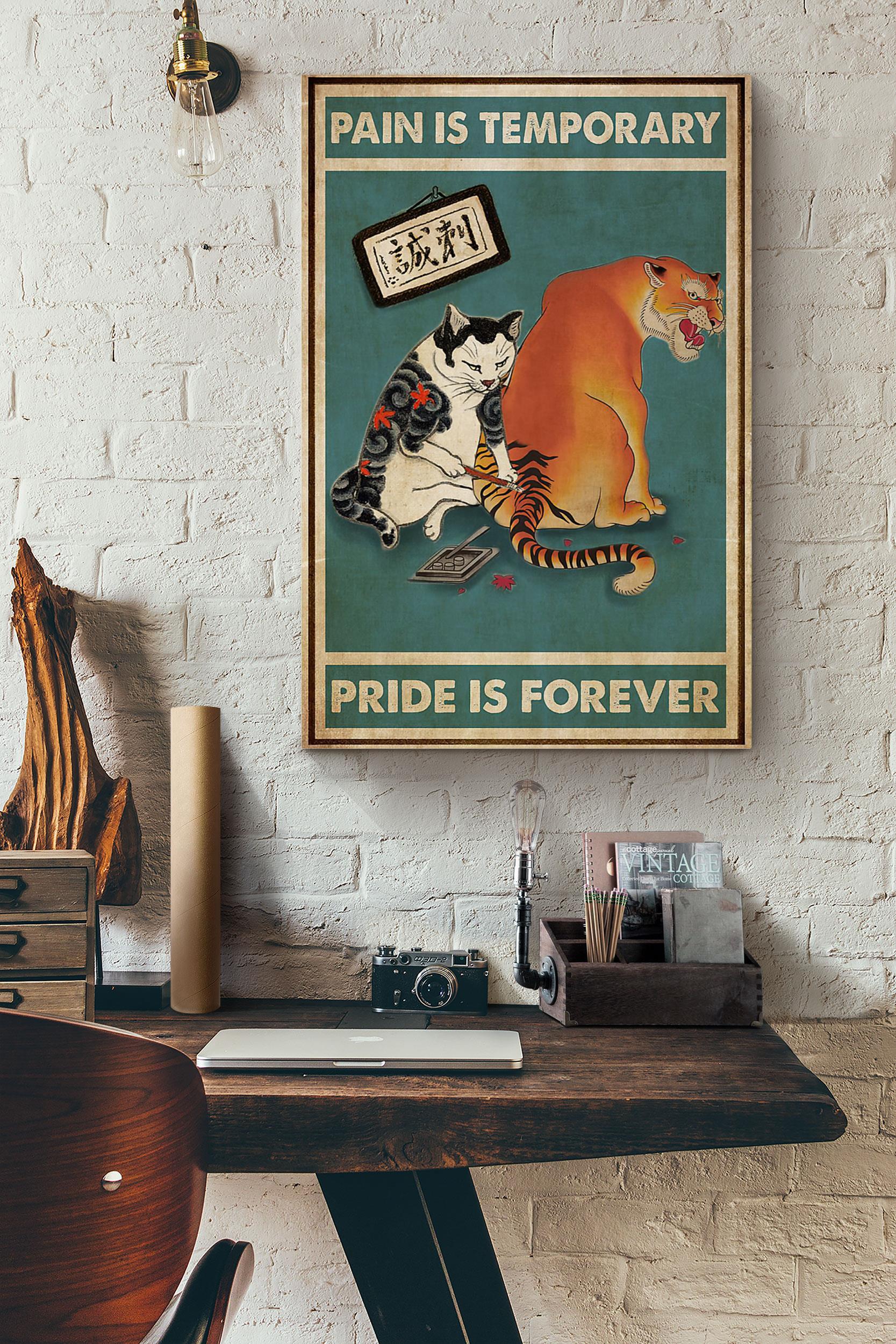 Tiger Tattoo Pain Is Temporary Pride Is Forever Poster