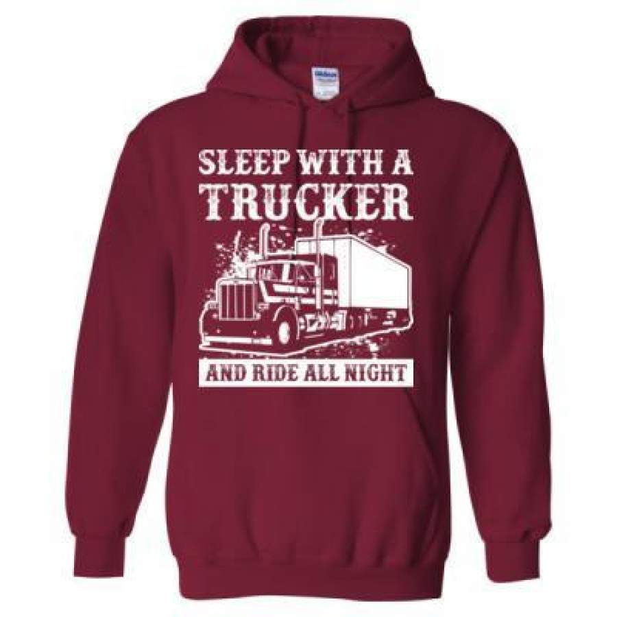 AGR Sleep With A Trucker And Ride All Night – Heavy Blend™ Hooded Sweatshirt