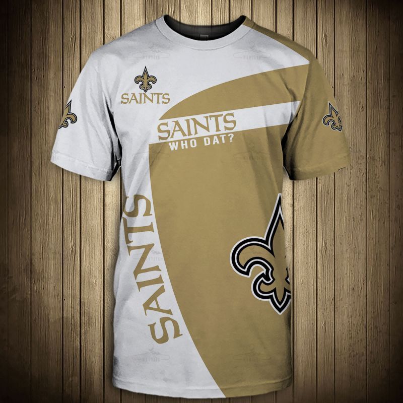 New Orleans Saints T-Shirt 3D Stains&Quot; Who Dat &Quot;Short Sleeve