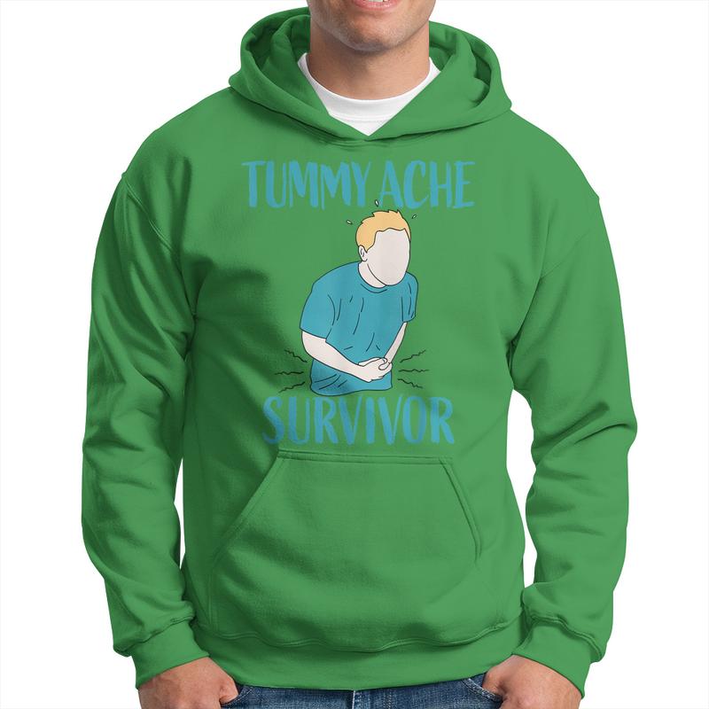 Tummy Ache Survivor Boy Girl Funny Tummy Ache Survivor  Men Hoodie Graphic Print Hooded Sweatshirt