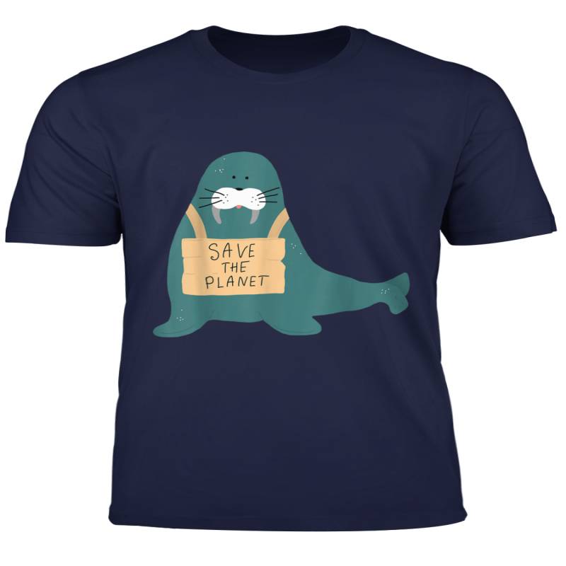 Save The Planet Animals Cute Walrus Sign T Shirt