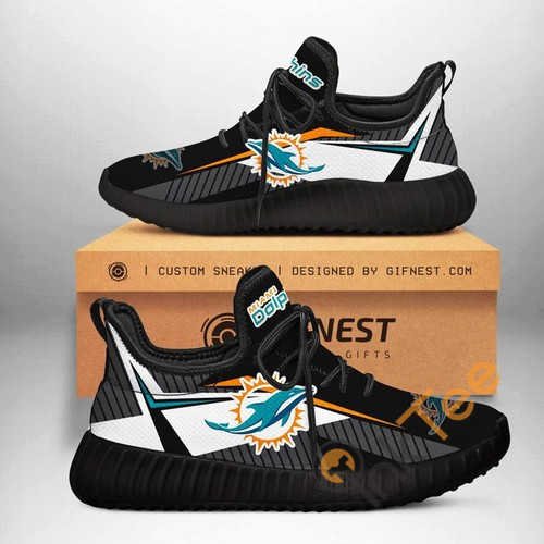 Miami Dolphins Football Custom Shoes Personalized Name Yeezy Sneakers