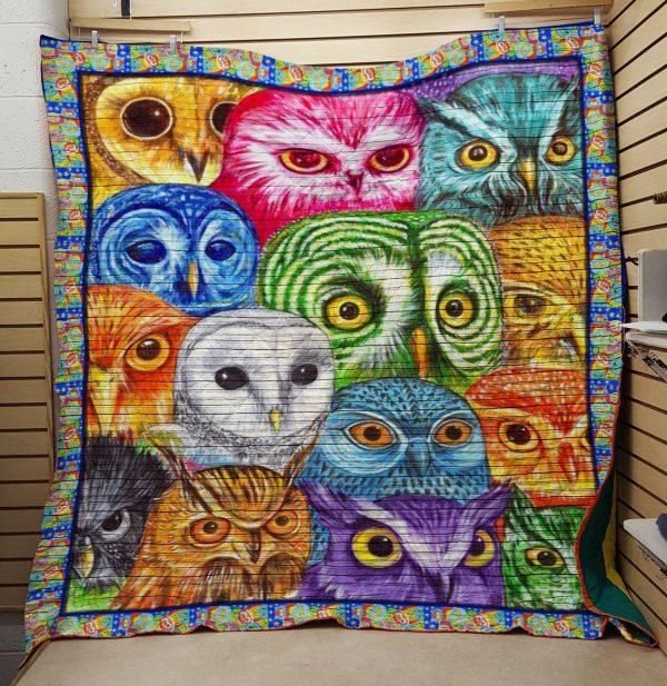 Owl Colorfull 3D Quilt Blanket HGM13