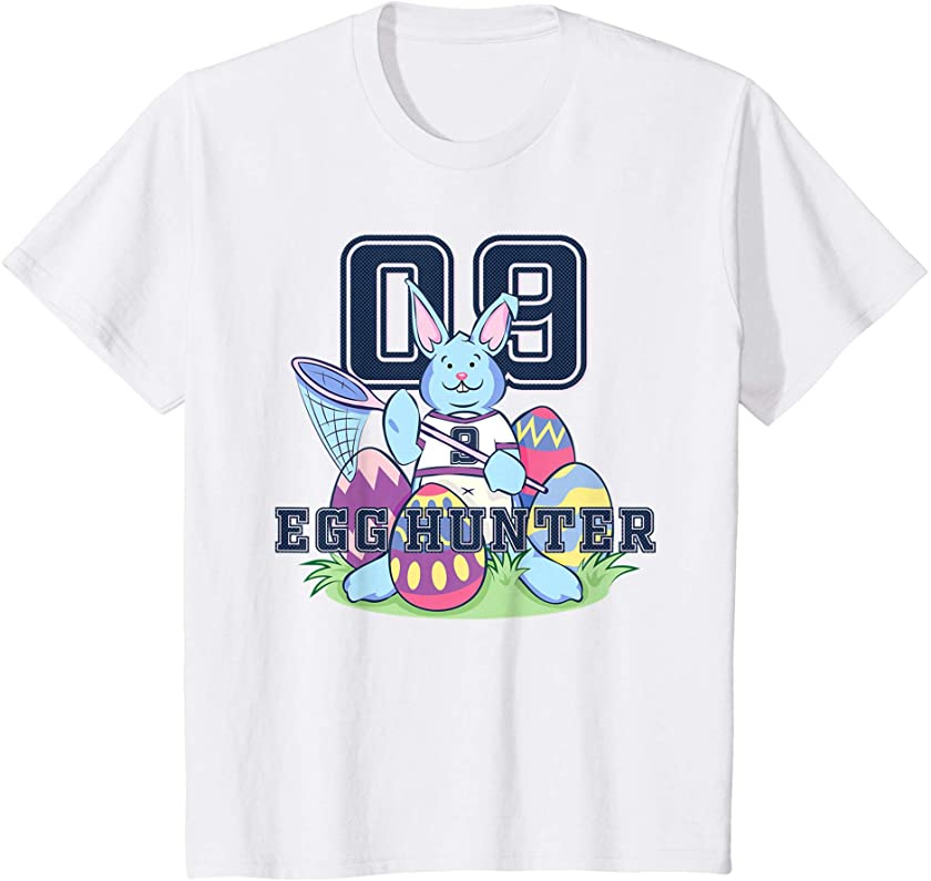 Kids Egg Hunter Numbered 09 Bunny Shirt for Kids Easter Sunday T-Shirt