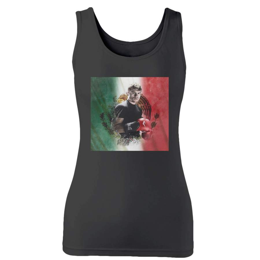 Canelo Alvarez With Flag Boxing Woman’s Tank Top