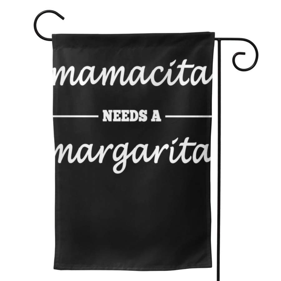 2 Pcs Garden Flag Mamacita Needs A Margarita Horizontal Poster 12.5″x18″ -Mothers Day, Birthday Gifts for Mom, Dad, Wife, Husband, Daughters, Grandma, Friends