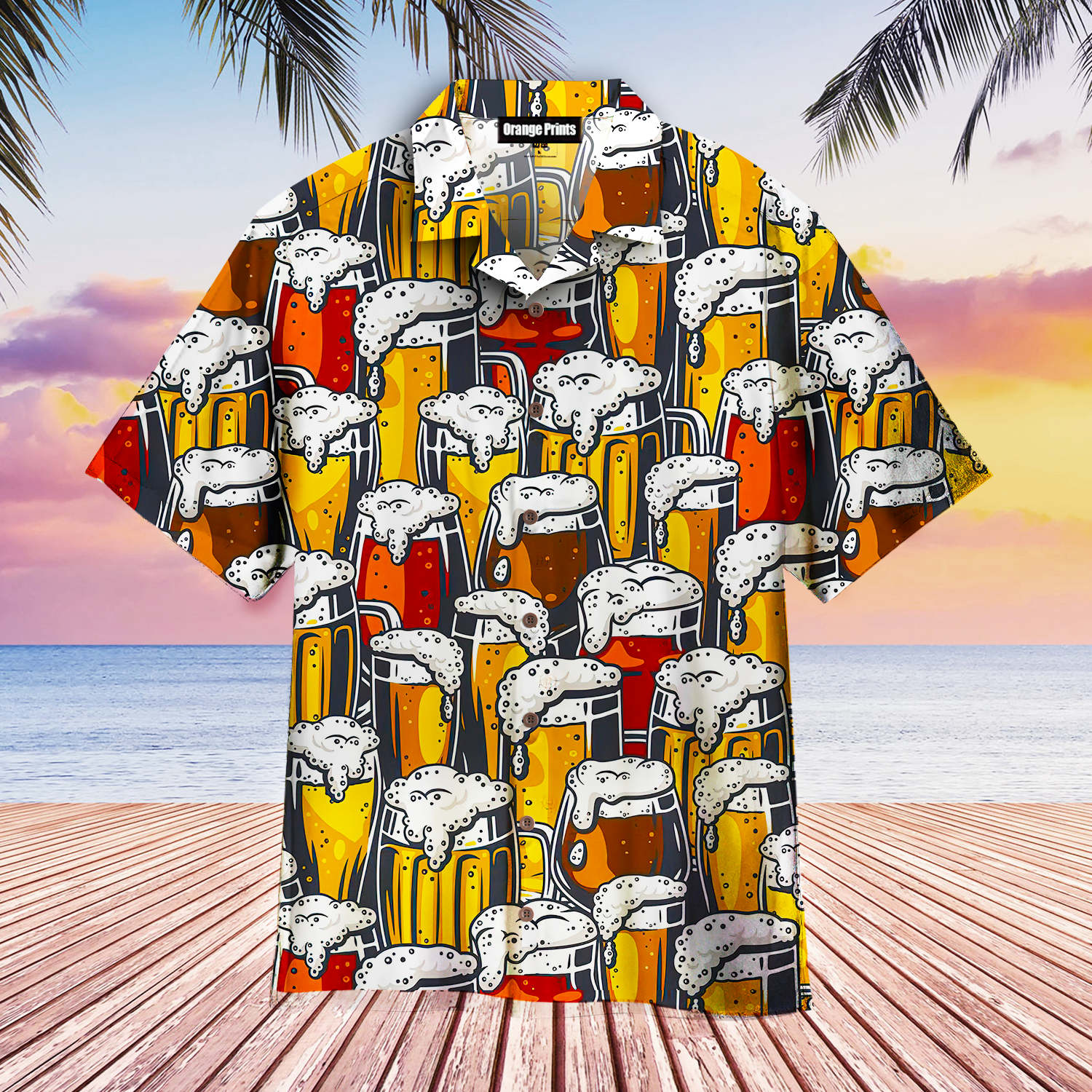 Beer Glass Pattern Hawaii Shirt For Men Women Ha56934