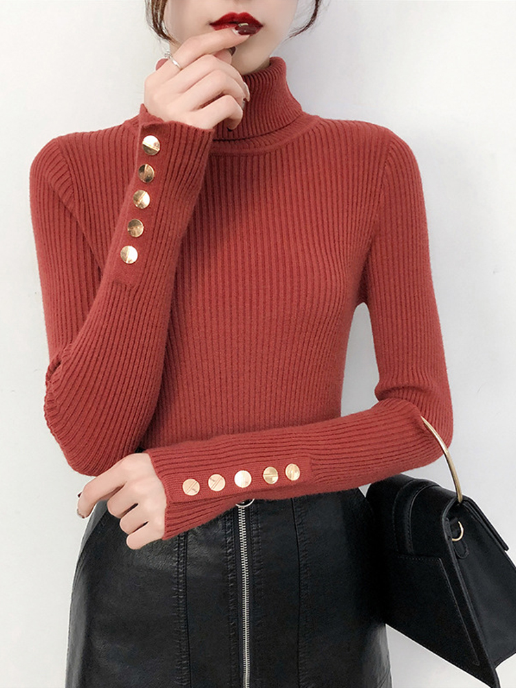 Autumn Winter Women’s Sweater Pullover 2022 Basic Turtleneck Korean Fashion Simple Harajuku Knitted Sweaters for Women Jumper alx