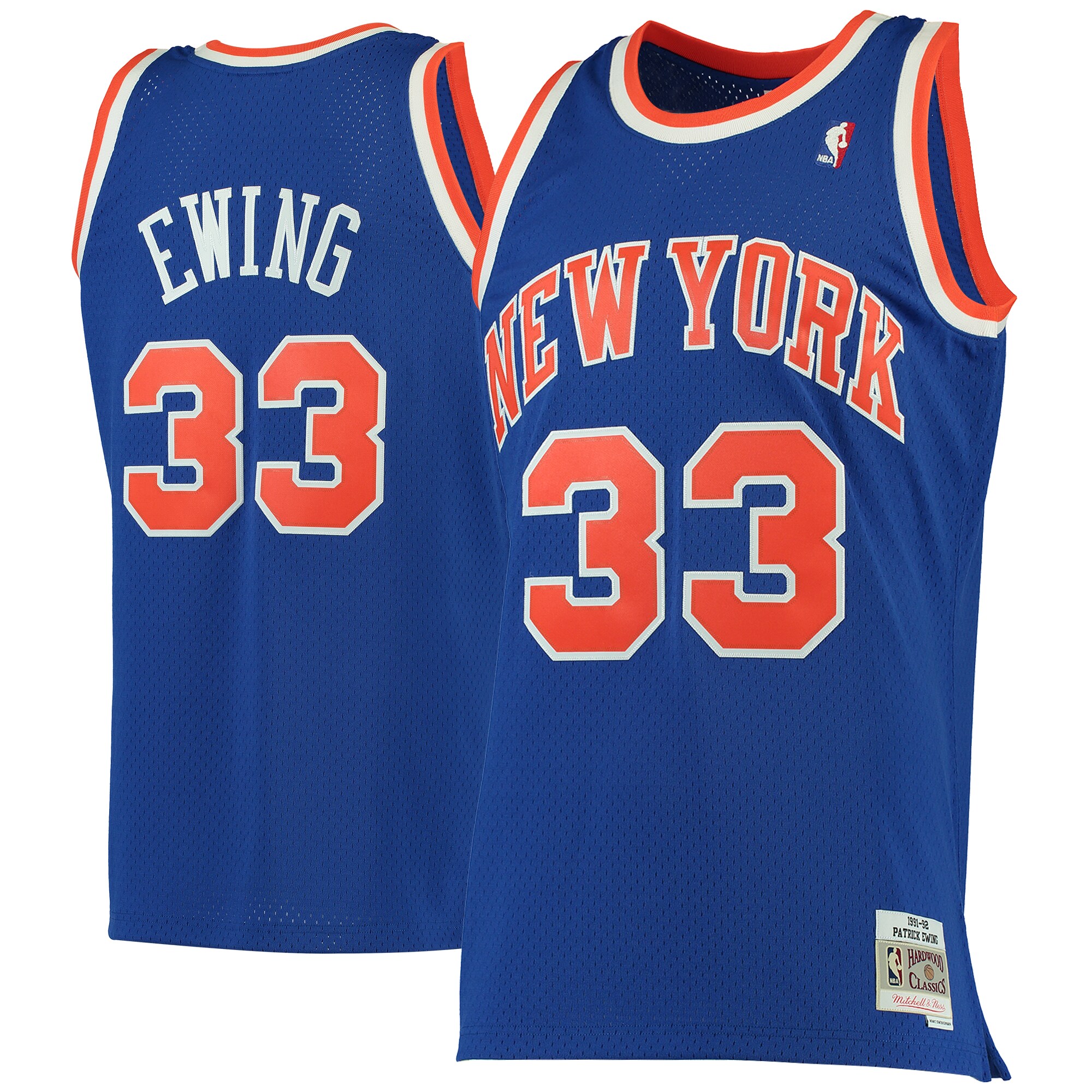 Patrick Ewing New York Knicks Mitchell & Ness 1991/92 Hardwood Classics Swingman Jersey – Blue