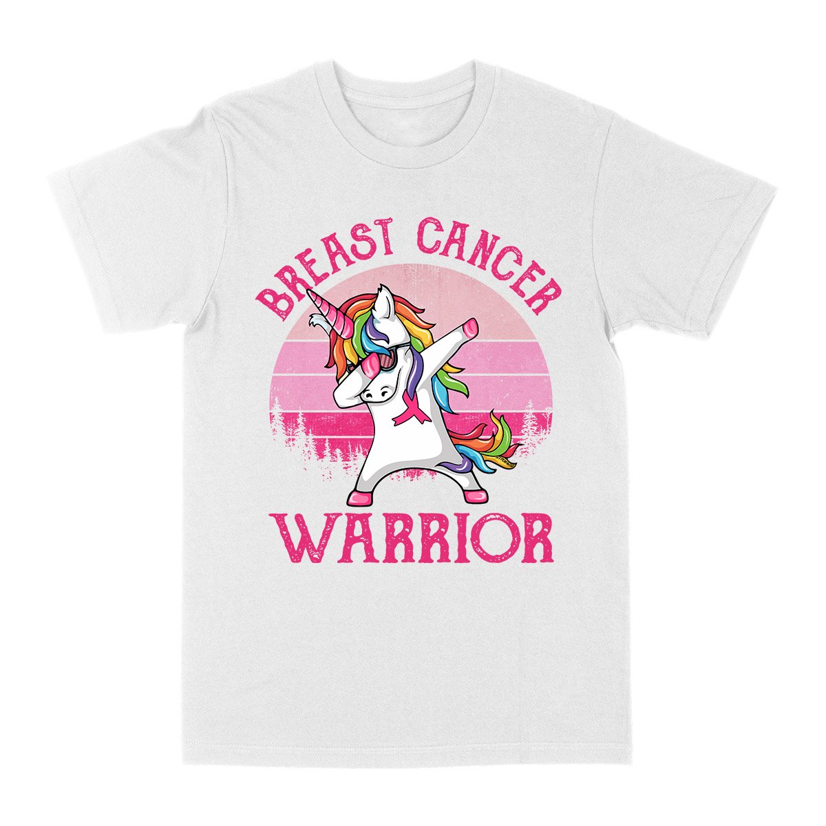 Breast Cancer Awareness Warrior Unicorn Retro 01 Ez01 Classic T-Shirt