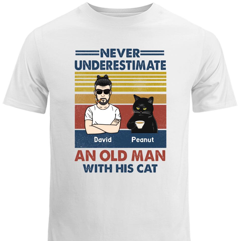 Personalized Never Underestimate An Old Man With His Cat T Shirts – Trending Personalized