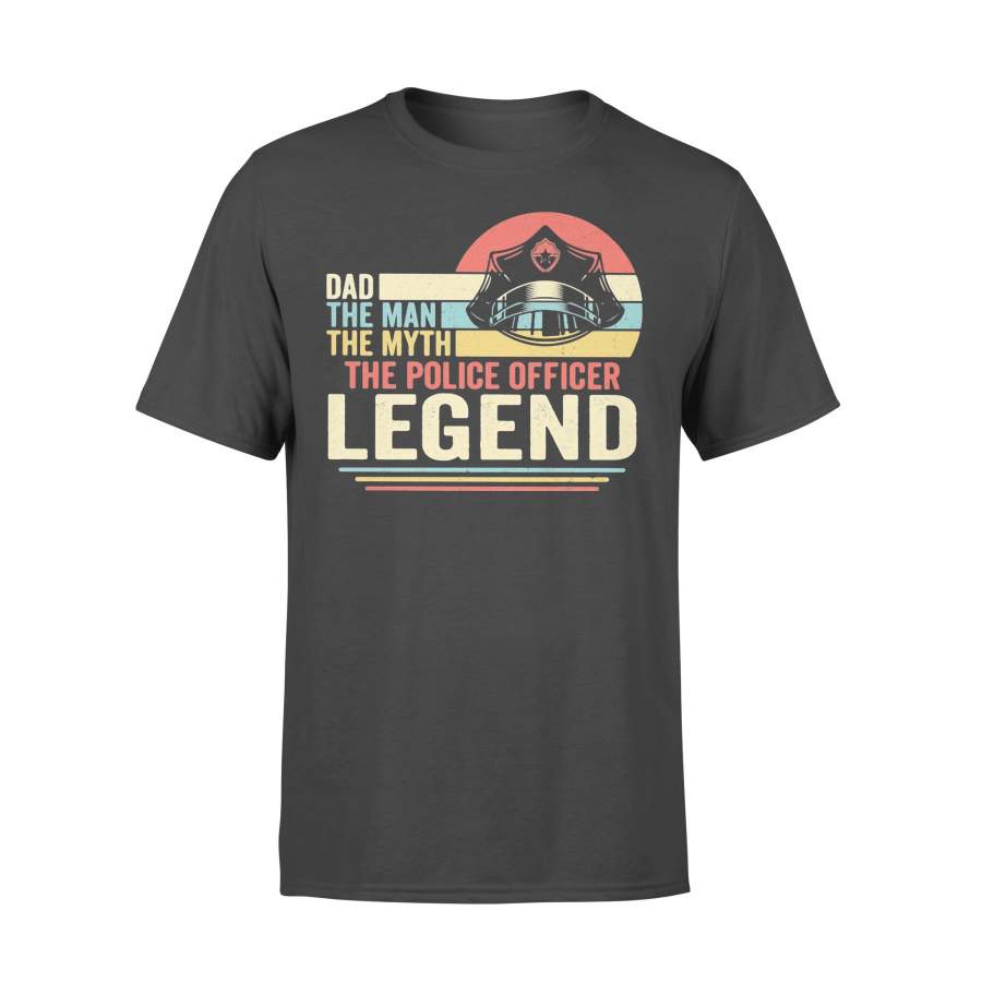 Dad The Man The Myth The Police Officer Legend Vintage T-shirt