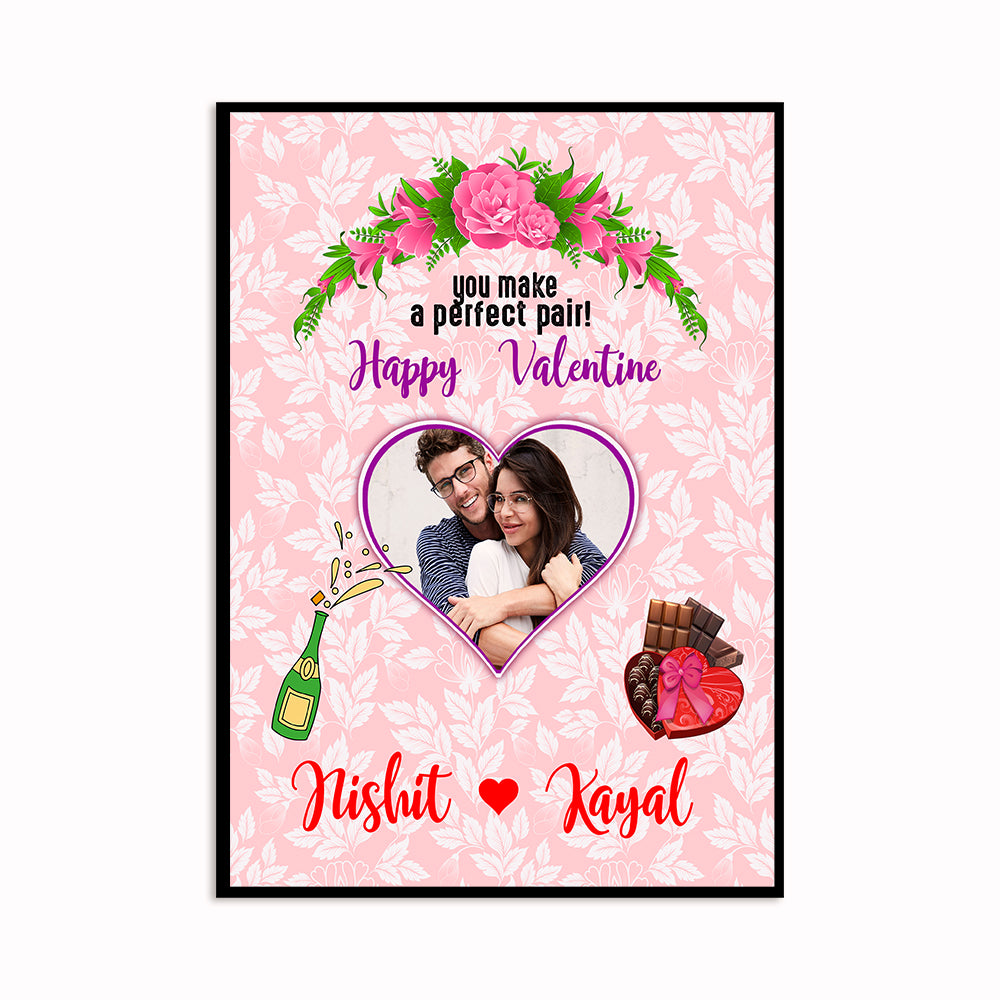 Personalized Wall Art Poster Board Print Valentine Day Gift Ideas For Him Her Men Women Boyfriend Girlfriend Husband Wife Couple – Custom Photo And Name You Make A Perfect Pair HT211212 – PersonalizedWitch