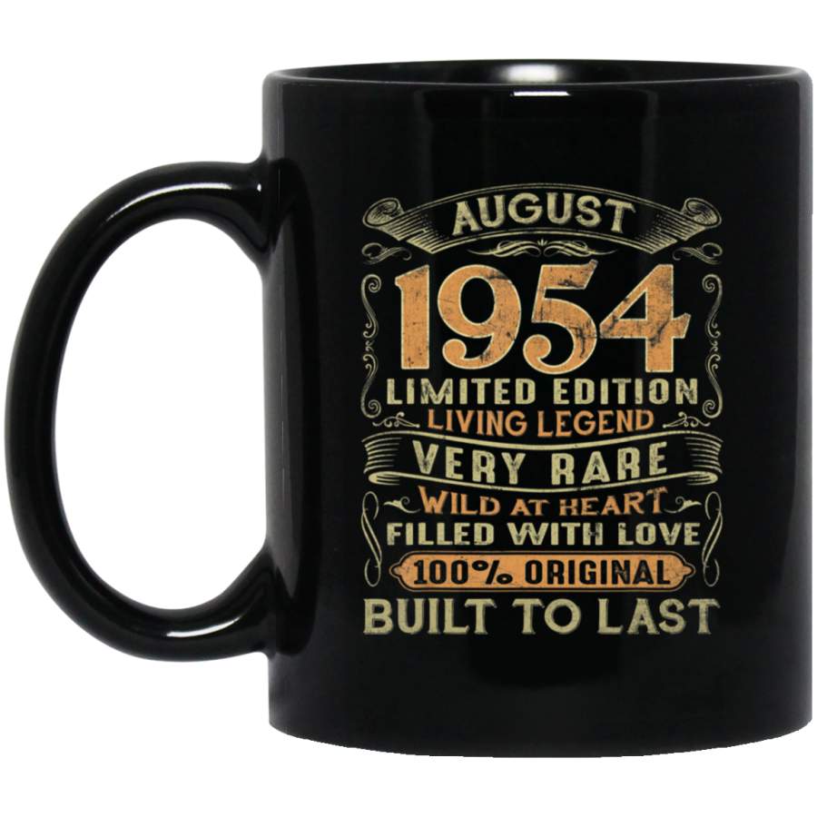 Vintage 65 Years Old August 1954s 65th Birthday Gift Coffee Mug