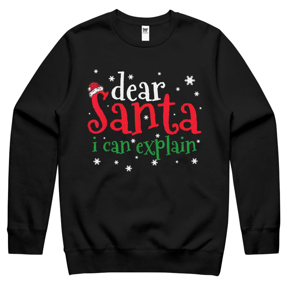 Christmas Gift Dear Santa I Can Explain Bad Behavior Funny Crewneck Sweatshirt