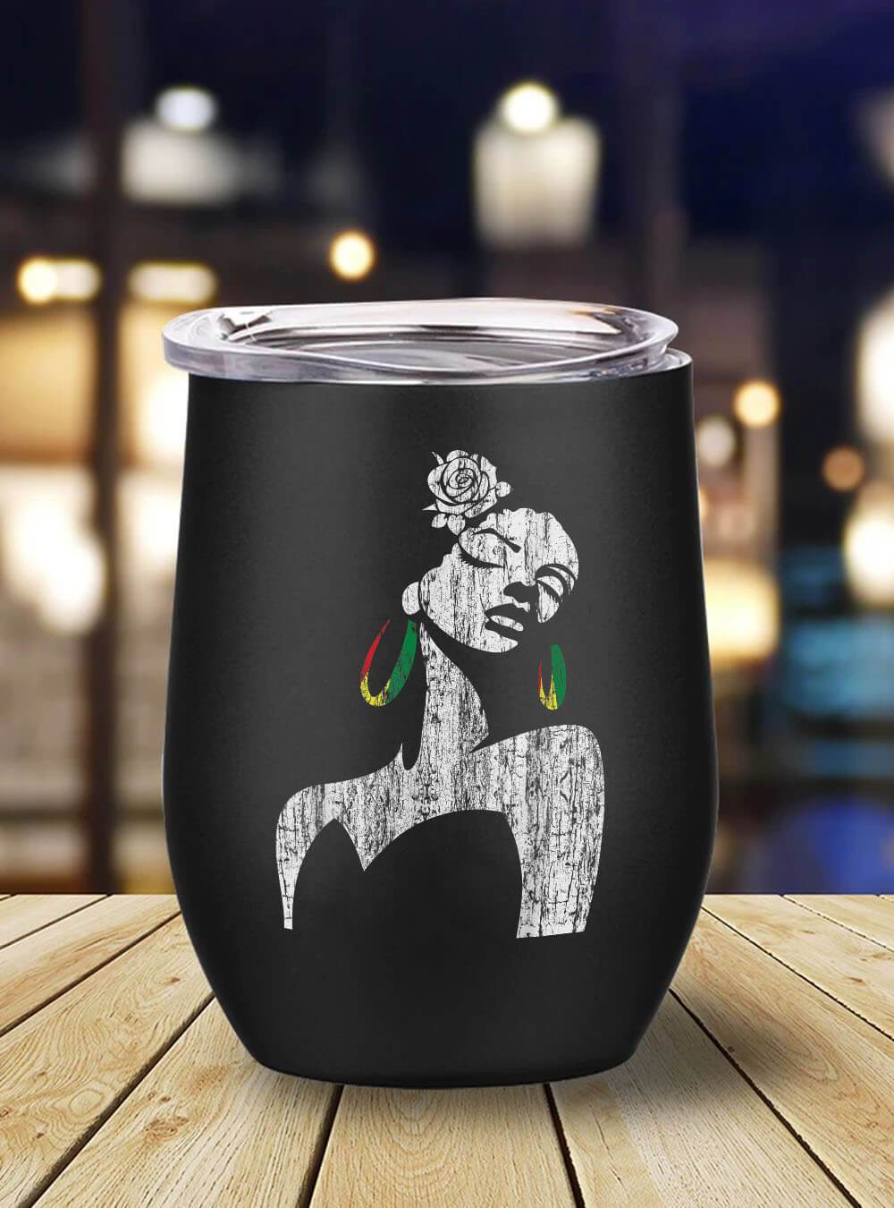 African American Tumbler Afro Diva Black Girl Magic Africa Natural Melanin Stainless Steel Wine Tumbler Mug Black History Gifts BPS8132