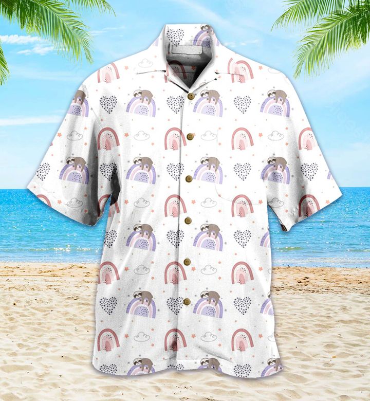 Sloth White Hawaii Shirt Ha1792