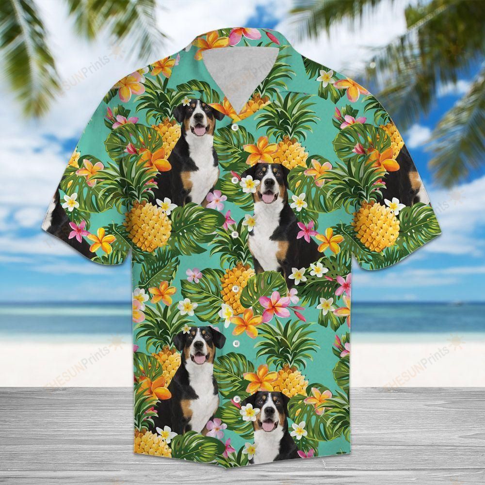 Tropical Pineapple Entlebucher Mountain Dog Hawaiian Shirt Ha20225