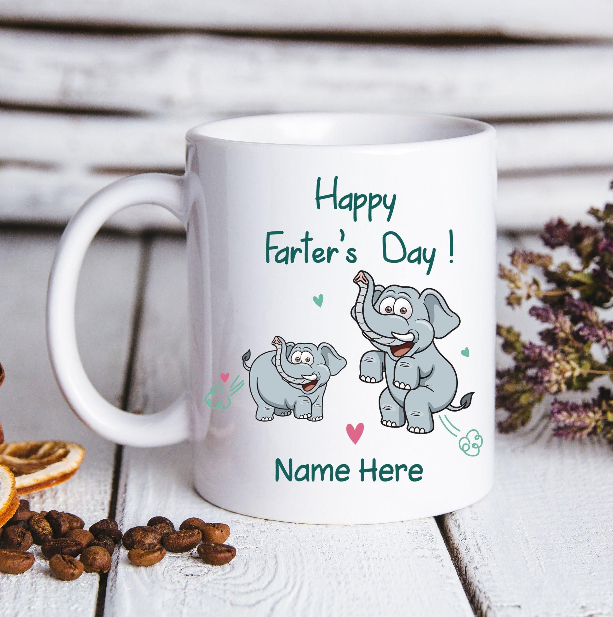 Happy Father’S Day Elephant Custom Name Printed Mug