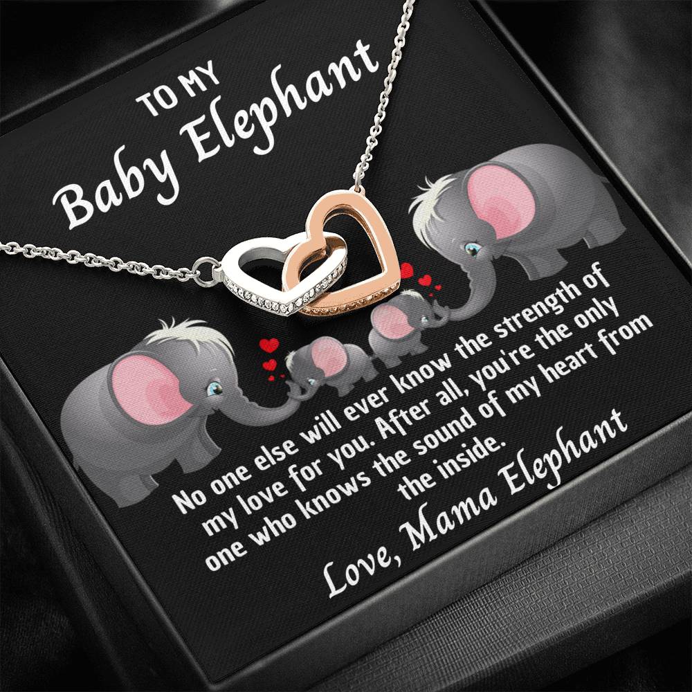 To My Baby Elephant Heart Necklace