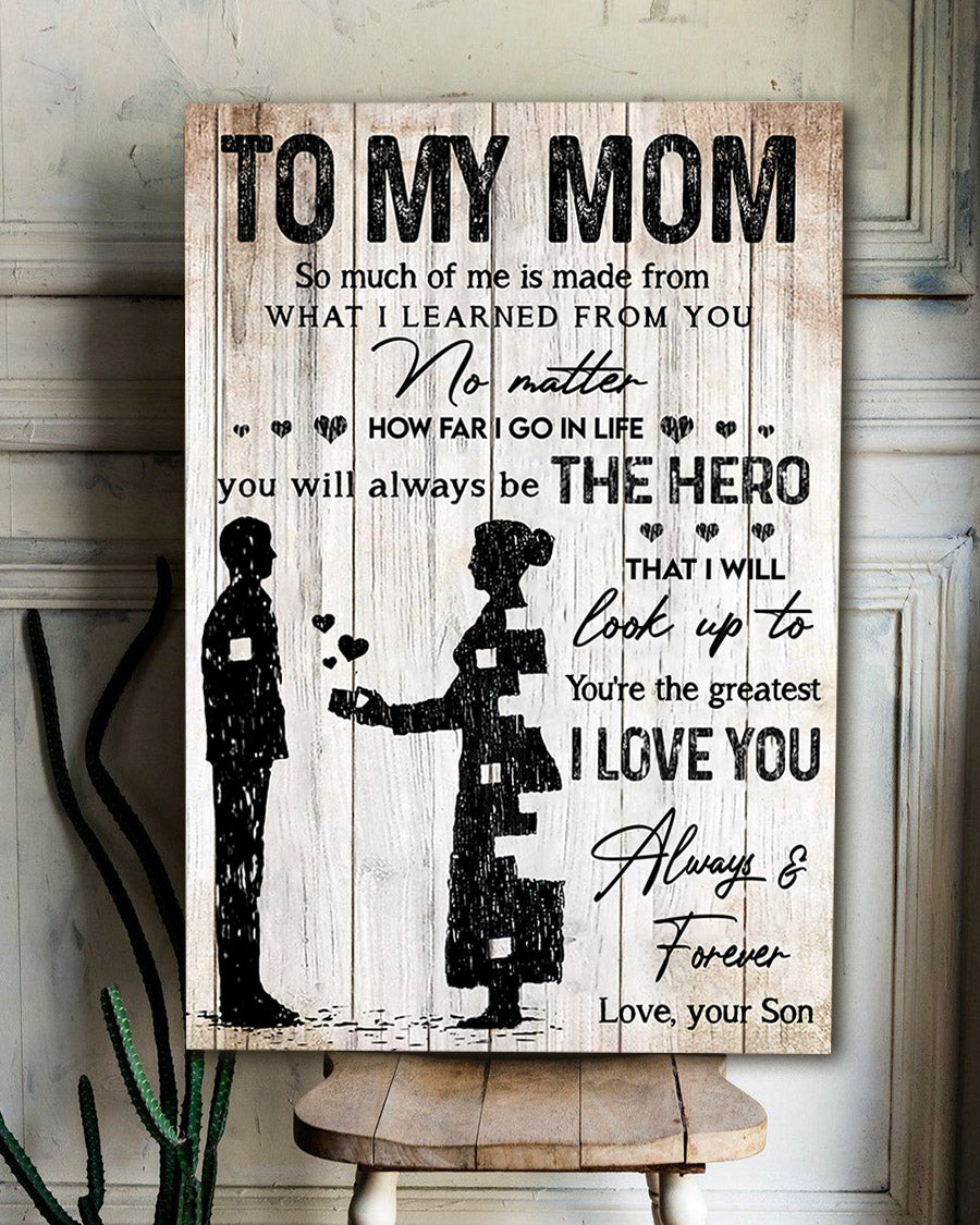 You Will Always Be The Hero Portrait Canvas, 1st Mother’s Day, Gift For Mom, Warm Home Decor Wall Art Visual Art