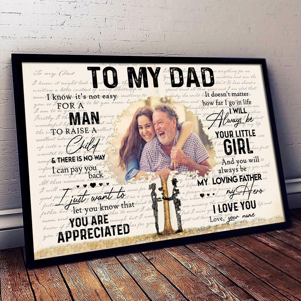 Personalized Dad And Daughter Under Tree It’S Hard To Raise A Child Standard Poster