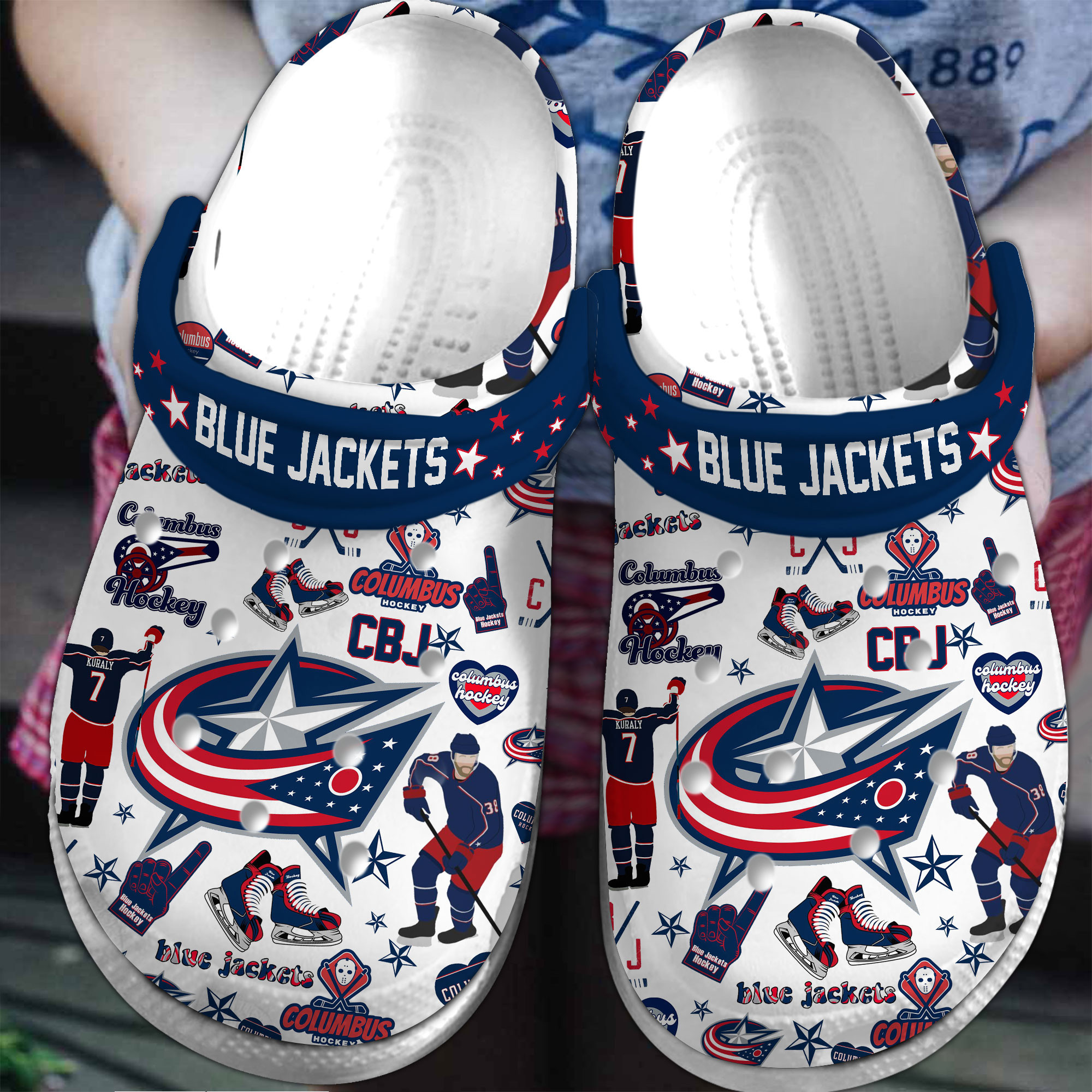 Columbus Blue Jackets NHL Sport Crocs Crocband Clogs Shoes Comfortable For Men Women and Kids