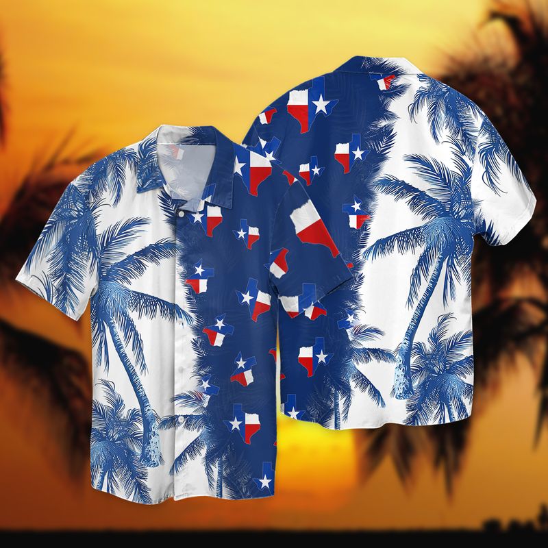 Blue American Beach Full Print Hawaii Shirt Ha11779